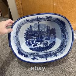 Victoria Ware Ironstone Blue & White Porcelain Foot Bath Basin XL No Chips