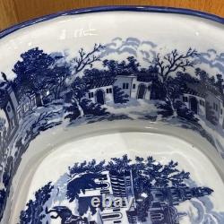 Victoria Ware Ironstone Blue & White Porcelain Foot Bath Basin XL No Chips