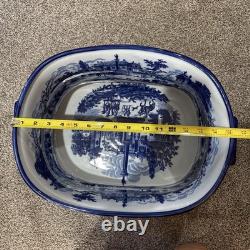 Victoria Ware Ironstone Blue & White Porcelain Foot Bath Basin XL No Chips