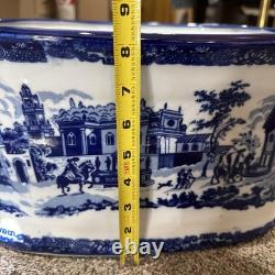 Victoria Ware Ironstone Blue & White Porcelain Foot Bath Basin XL No Chips