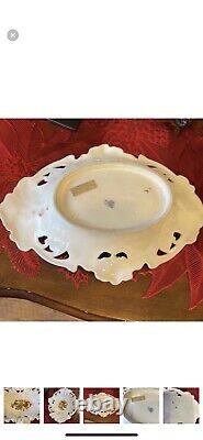 Victorian Antique C. T. Carl Tielsch Oblong Fruit with Gold Accents Bowl 1875-1909