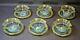 Victorian Set Stevens&Williams Art Opaline Glass Finger Bowl & Plate Threaded 6x