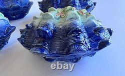 Vietri Italian Majolica OYSTER CLAM SHELL Covered Serving Dishes Set of 4