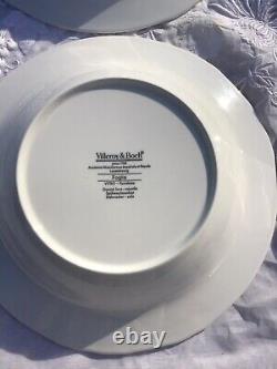 Villeroy Boch Foglia White Vitro Large Rimmed Soup Bowls 9(Set of 4)