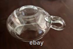 Vintage 14 PC Hand Blown Crystal Moderno Riekes Crisa Punch Bowl Set Ladle & Box
