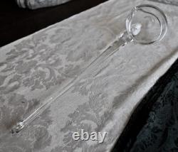 Vintage 14 PC Hand Blown Crystal Moderno Riekes Crisa Punch Bowl Set Ladle & Box