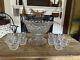 Vintage 1940's Fostoria American Punch Bowl With Cups, Ped And Ladle