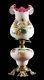 Vintage 1950's FENTON LG WRIGHT Peach Blow Cased Moss Rose 3-Way Art Glass Lamp
