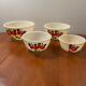 Vintage 1950s Fire King Gay Fad set of 4 Nesting Mixing Bowls Apple Pattern