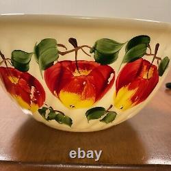 Vintage 1950s Fire King Gay Fad set of 4 Nesting Mixing Bowls Apple Pattern