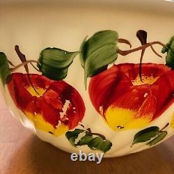 Vintage 1950s Fire King Gay Fad set of 4 Nesting Mixing Bowls Apple Pattern