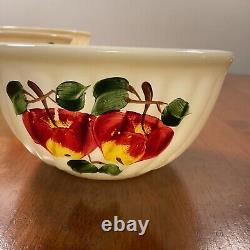 Vintage 1950s Fire King Gay Fad set of 4 Nesting Mixing Bowls Apple Pattern