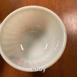 Vintage 1950s Fire King Gay Fad set of 4 Nesting Mixing Bowls Apple Pattern