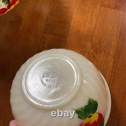 Vintage 1950s Fire King Gay Fad set of 4 Nesting Mixing Bowls Apple Pattern