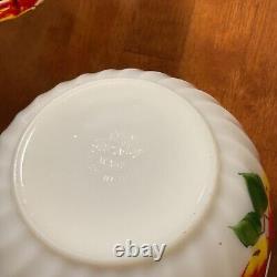 Vintage 1950s Fire King Gay Fad set of 4 Nesting Mixing Bowls Apple Pattern