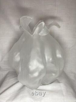 Vintage 1997 Nikolas Weinstein Strombus Vase in White #/300 Art Glass