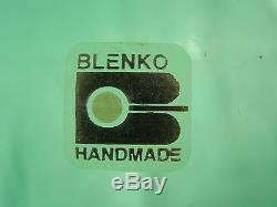 Vintage 24 Blenko Teal Green Art Glass Floor Decanter with Applied Edge Stopper