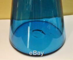 Vintage 31in BLENKO Glass Turquoise Teal DECANTER #588 Wayne Husted The Rocket