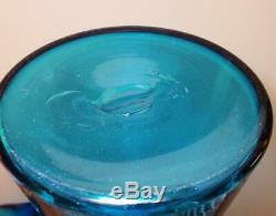 Vintage 31in BLENKO Glass Turquoise Teal DECANTER #588 Wayne Husted The Rocket