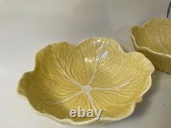 Vintage 4 Bordallo Pinheiro Yellow Cabbage Flower small Bowl 6 X 2 1/4