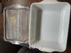 Vintage 8pc Pyrex Amish Butterprint Refrigerator Set Turquoise 501x2, 502, 503