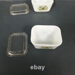 Vintage 8pc Set Pyrex Spring Blossom Fridge Containers with Glass Lids