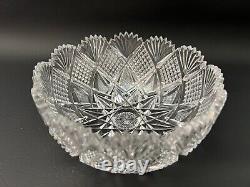 Vintage ABP American Brilliant Cut Glass Bowl, 7 Diameter, 3 High