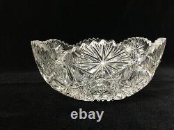 Vintage ABP American Brilliant Period Cut Crystal Fruit Bowl, 8 D x 3 1/2 High