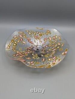 Vintage ALDO NASON MURANO Footed Dish Bowl Art Glass Frutti Tutti Signed
