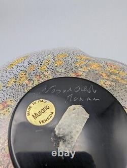 Vintage ALDO NASON MURANO Footed Dish Bowl Art Glass Frutti Tutti Signed