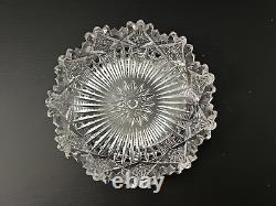 Vintage American Brilliant Cut Glass Dish Bowl, 6 Diameter, 1 1/4 High