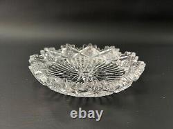 Vintage American Brilliant Cut Glass Dish Bowl, 6 Diameter, 1 1/4 High