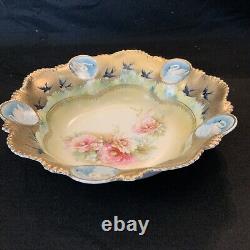 Vintage Antique RS Prussia Icicle Swans Lake- Large 11 Serving Bowl