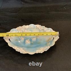 Vintage Antique RS Prussia Icicle Swans Lake- Large 13 Oval Serving Bowl