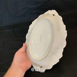 Vintage Antique RS Prussia Icicle Swans Lake- Large 13 Oval Serving Bowl