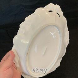 Vintage Antique RS Prussia Icicle Swans Lake- Large 13 Oval Serving Bowl