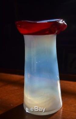 Vintage BLENKO RIALTO OPALESCENT GLASS VASE WAYNE HUSTED mid century modern MINT