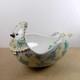 Vintage Bjorn Wiinblad Art Pottery Bird Bowl Yellow Flowers 16 Long Denmark MCM