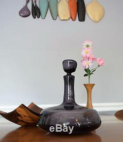 Vintage Blenko #565 Decanter by Wayne Husted in Mulberry Color used only in 1958