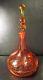 Vintage Blenko #6516 decanter with larger crackles and tangerina stopper