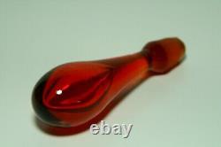 Vintage Blenko Amberina Glass Decanter with Stopper