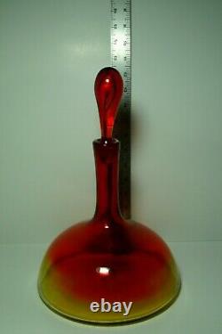 Vintage Blenko Amberina Glass Decanter with Stopper