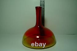 Vintage Blenko Amberina Glass Decanter with Stopper