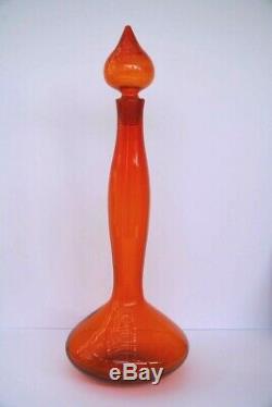 Vintage Blenko Art Glass Decanter Wayne Husted 31 Tall