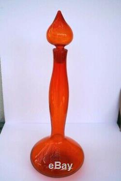 Vintage Blenko Art Glass Decanter Wayne Husted 31 Tall