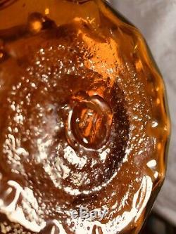 Vintage Blenko Beehive Decanter 658S Joel Myers In Honey, 16.5in