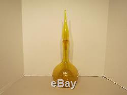 Vintage Blenko Decanter #627-L in Jonquil by Wayne Husted
