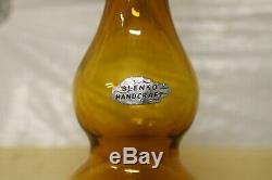 Vintage Blenko Decanter Design 6732 Original Label 19 Tall Honey