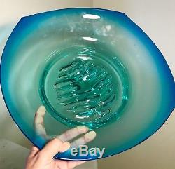 Vintage Blenko Glass Big Sky Specialty Line Platter 2 Yrs Only Don Shepherd