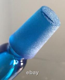 Vintage Blenko Glass Decanter #658 Beehive Turquoise Blue Joel Myers
